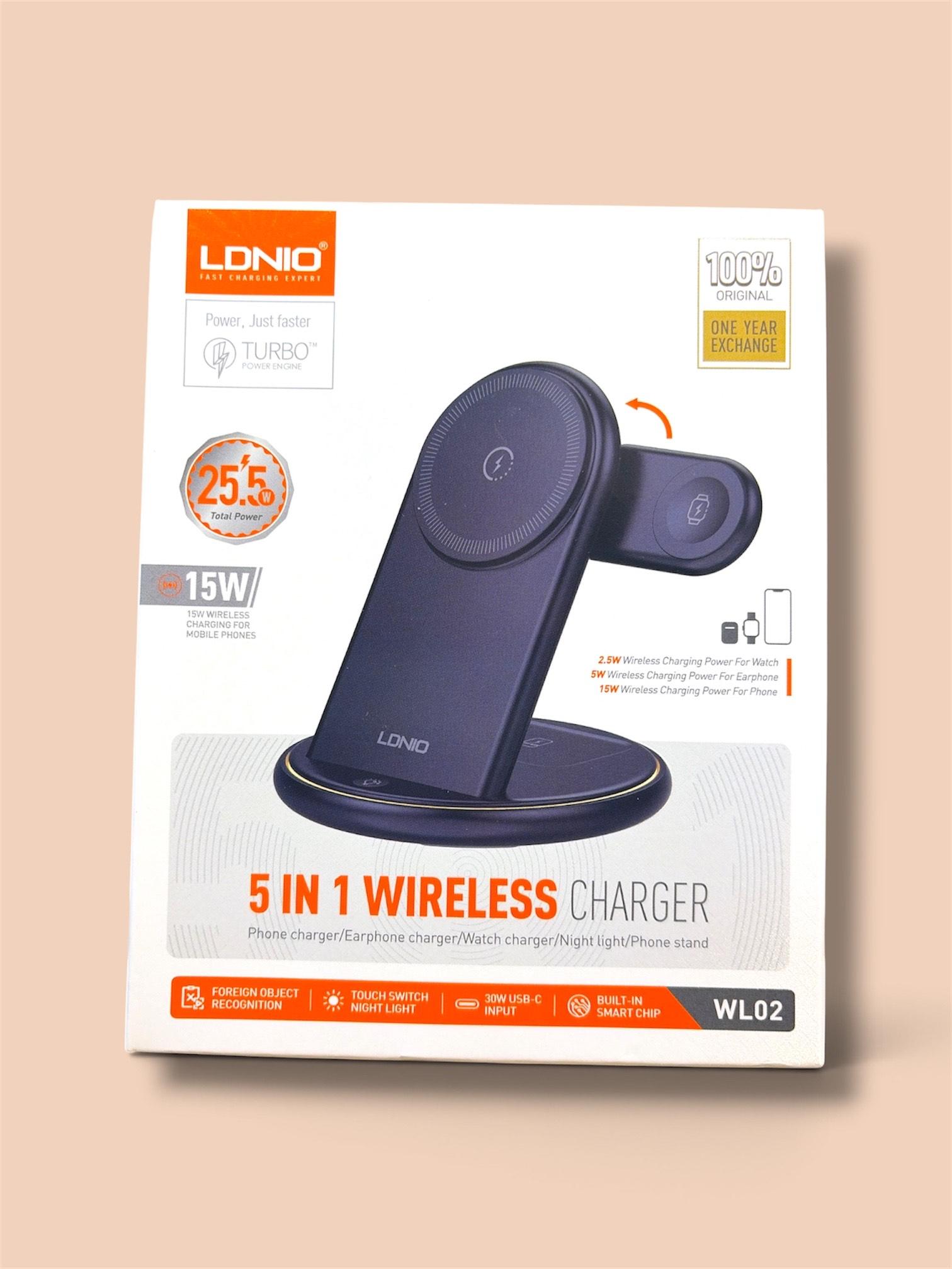 LDNIO WL02 5-in-1 Magnetic Wireless Charging Stand (25.5W)