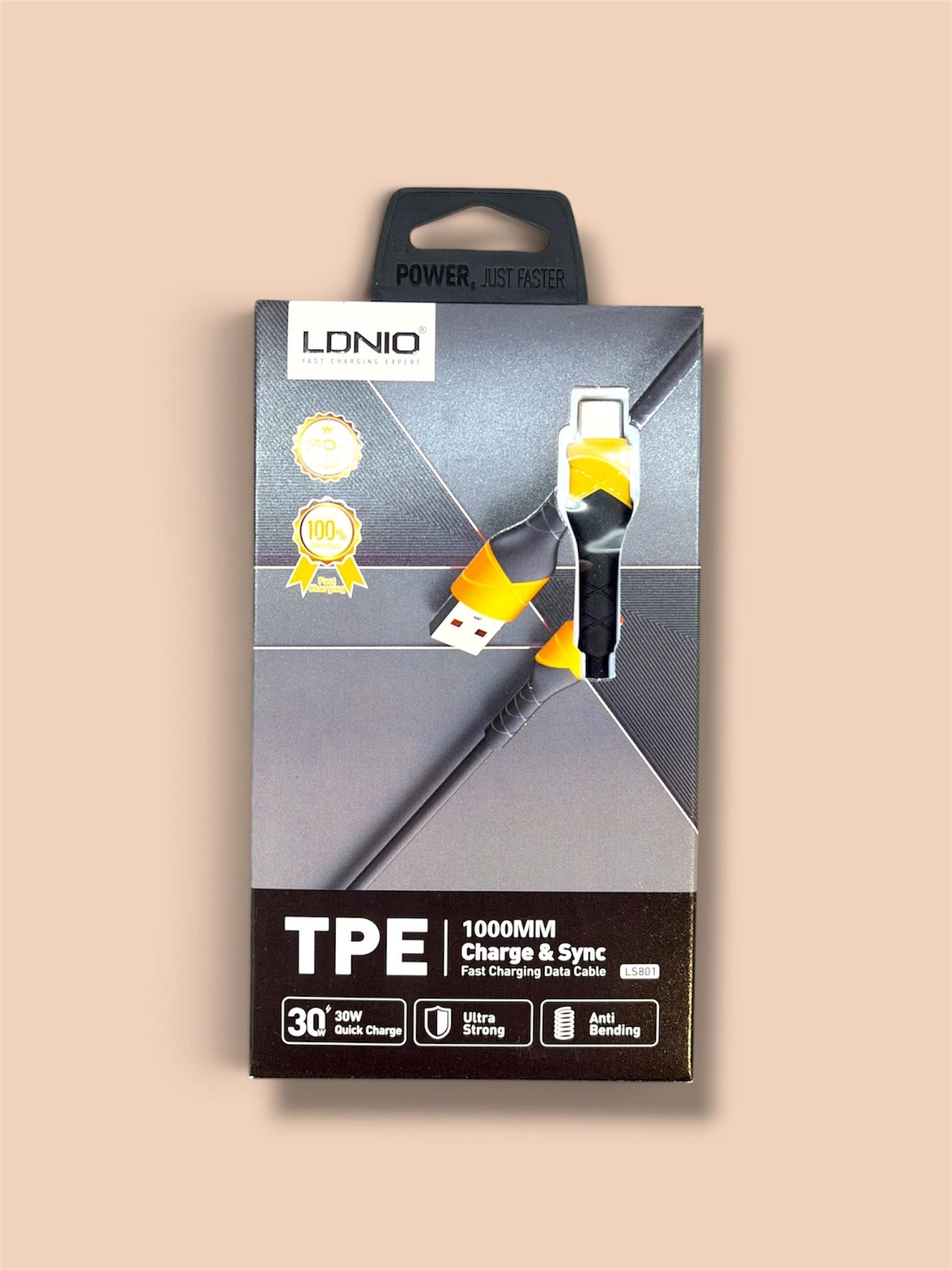 LDNIO LS801 USB to Type-C 30W Fast Charging & Data Cable (1M)