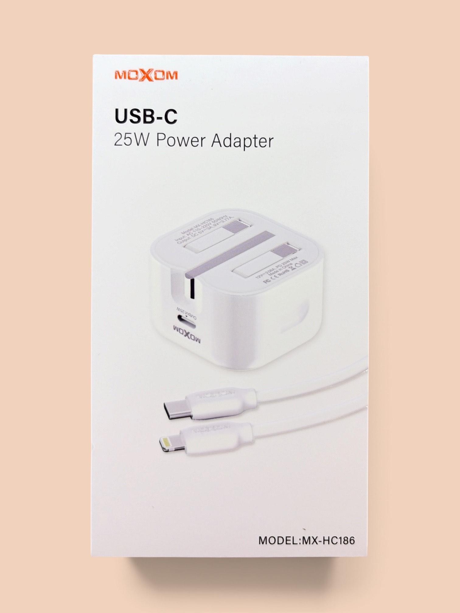Moxom HC186 PD 25W Charger with Lightning Cable