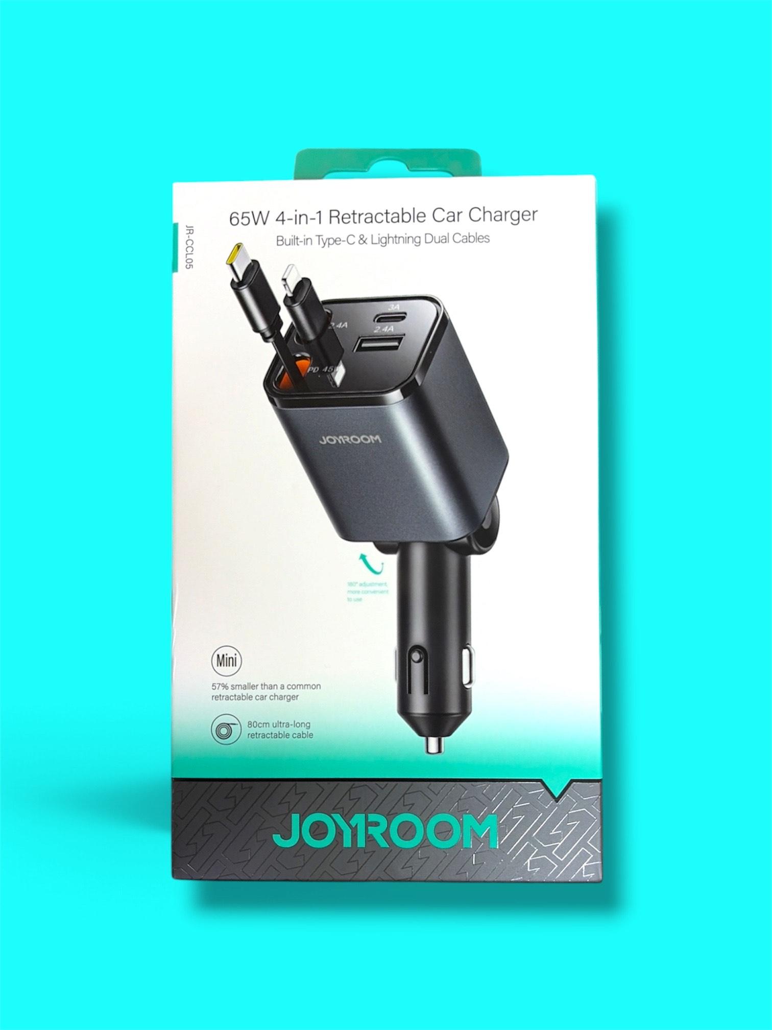 Joyroom JR-CCL05 65W 4-in-1 Retractable Car Charger